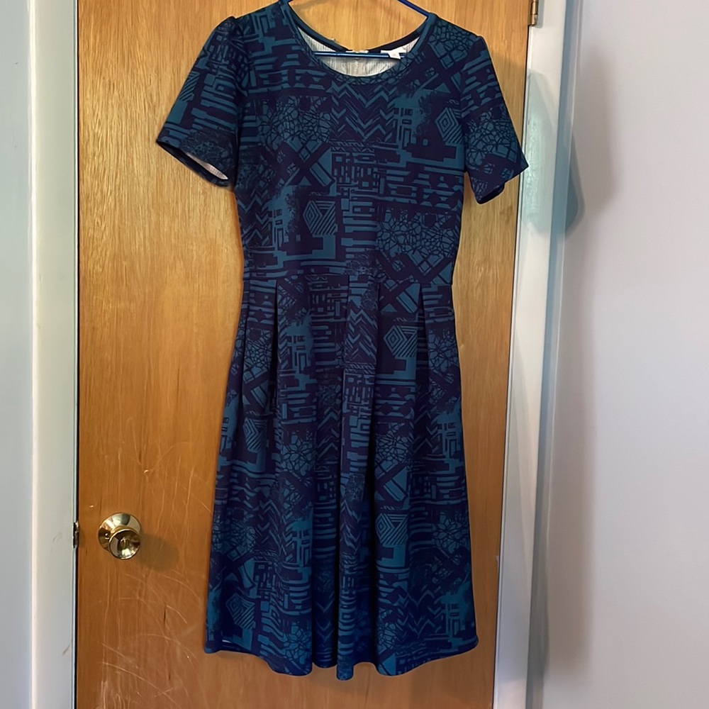 LuLaRoe blue and teal dress!